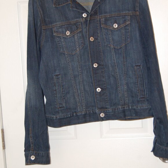 Women's LUCKY BRAND The Art of Blue Jeans Size Large 6 Button Jacket Size L - Picture 1 of 14